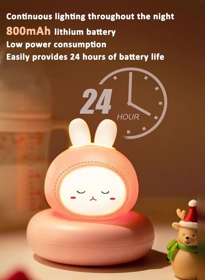 شاربدو مصباح ليلي للأطفال بتحكم باللمس، إضاءة ليلية تعمل بالربت، 3 مستويات سطوع، بطارية قابلة لإعادة الشحن 800 مللي أمبير، استهلاك منخفض للطاقة، يعمل حتى 24 ساعة، ضوء ناعم لغرفة الأطفال - Image 3